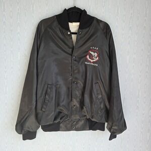 Vtg 90s Military Bomber Jacket Mens XL F-117A Stealth Fighter USAF 4450th Satin